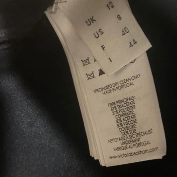 Victoria Beckham Crepe Dual Cargo Pocket Cross Strap Open Back Black Crop Top - Picture 6 of 10